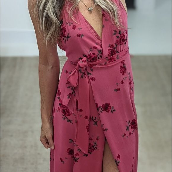 Floral Backless Wrap Maxi Dress - Picture 3 of 4